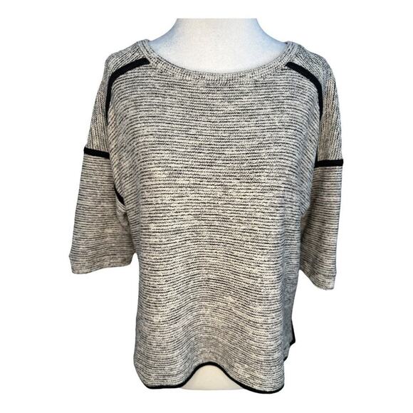 Madewell Women’s‎ Size Small Gray Tweed Cropped Sculpture Sweater Hi-Lo - Picture 1 of 8